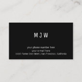 Prof Zwart visitekaartje met initialen Patroon (Achterkant)