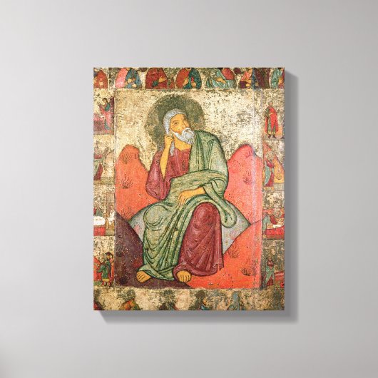 Profeet Elijah, Pskov School (panel) Canvas Afdruk (Voorkant)
