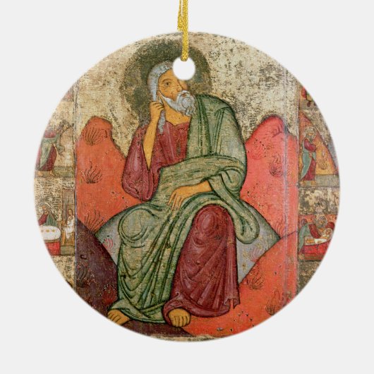 Profeet Elijah, Pskov School (panel) Keramisch Ornament (Achterkant)