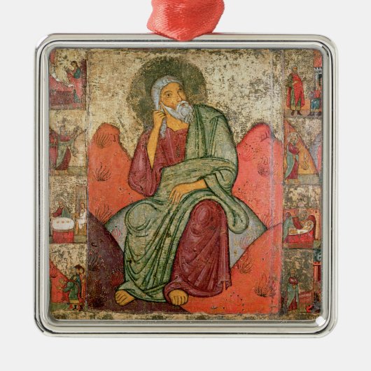 Profeet Elijah, Pskov School (panel) Metalen Ornament (Voorkant)