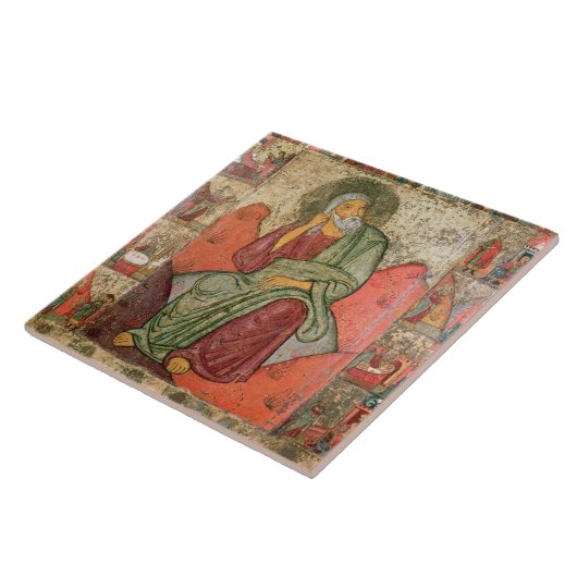 Profeet Elijah, Pskov School (panel) Tegeltje (Zijkant)