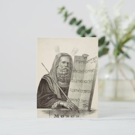 Profeet Mozes met de tabletten van de wet Briefkaart (Staand voorkant)