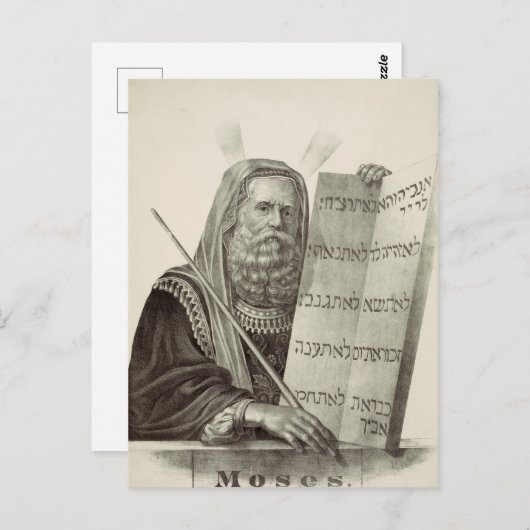 Profeet Mozes met de tabletten van de wet Briefkaart (Voorkant / Achterkant)