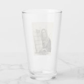 Profeet Mozes met de tabletten van de wet Glas (Achterkant)