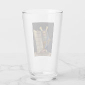 Profeet Mozes met de tabletten van de wet Glas (Achterkant)