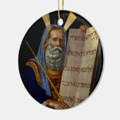 Profeet Mozes met de tabletten van de wet Keramisch Ornament (Links)