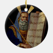 Profeet Mozes met de tabletten van de wet Keramisch Ornament (Achterkant)