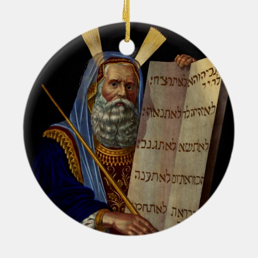 Profeet Mozes met de tabletten van de wet Keramisch Ornament (Achterkant)