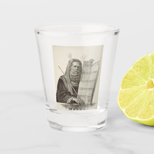 Profeet Mozes met de tabletten van de wet Shot Glas (Voorkant)