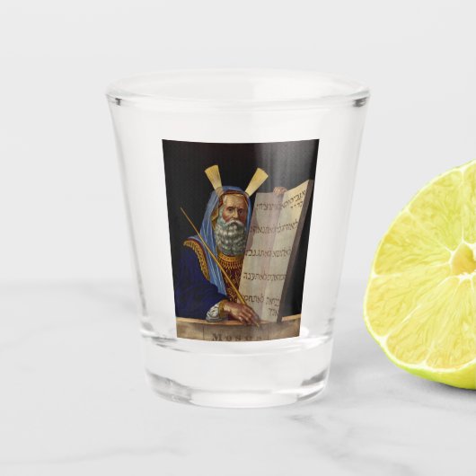 Profeet Mozes met de tabletten van de wet Shot Glas (Voorkant)