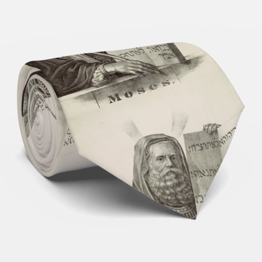 Profeet Mozes met de tabletten van de wet Stropdas (Opgerold)