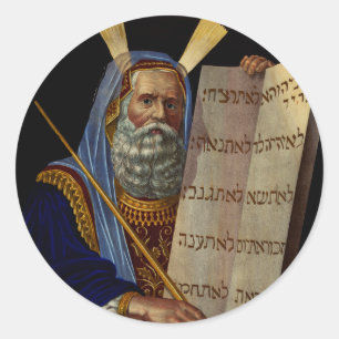 Profeet Mozes met de Tafelen der Wet  Ronde Sticker