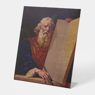Profeet Mozes op de berg Sinaï – Episch hoogwaardi Reclamebord Met Voetstuk