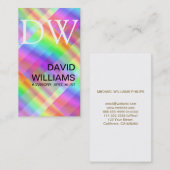 PROFESIONAL BLANCO ELEGANTE IRIDISCENTE HOLOGRAMA VISITEKAARTJE (Voorkant / Achterkant)