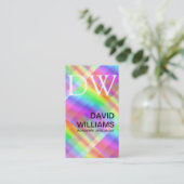 PROFESIONAL BLANCO ELEGANTE IRIDISCENTE HOLOGRAMA VISITEKAARTJE (Staand voorkant)