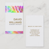 PROFESIONAL BLANCO ELEGANTE IRIDISCENTE HOLOGRAMA VISITEKAARTJE (Voorkant / Achterkant)