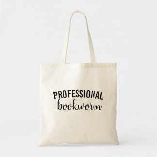 Profesional Bookworm Canvas Bag | Librarian Gift Tote Bag