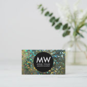 Profesional elegante metal plata holograma visitekaartje (Staand voorkant)