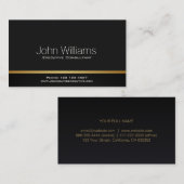 Profesional metal negro simple profesional oro visitekaartje (Voorkant / Achterkant)