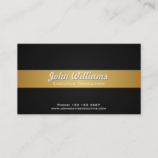 Profesional metal negro simple profesional oro visitekaartje (Voorkant)