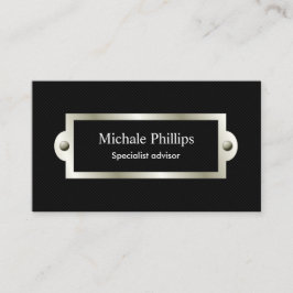 Profesional negro ventana elegante clásico serio visitekaartje