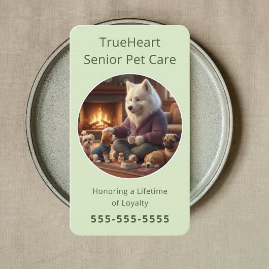 Profesional Senior Dog Sitter Dog Physical Therapy Visitekaartje