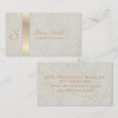 Profesionelegant modern, zacht bloemmonogram visitekaartje (Voorkant / Achterkant)