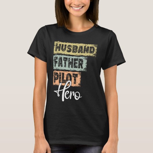 Professie vader held vader Pilot T-shirt (Voorkant)