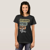 Professie vader held vader Pilot T-shirt (Voorkant volledig)