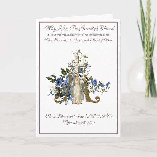 PROFESSIE VAN GELOFTEN KAART (Voorkant)