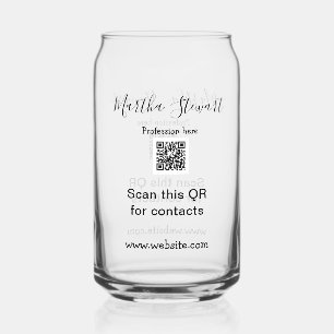 Professie voeg QR-code details website bedrijf bus Blikvorm Glas