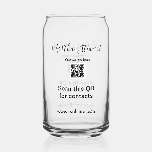 Professie voeg QR-code details website bedrijf bus Blikvorm Glas (Voorkant)