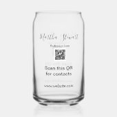 Professie voeg QR-code details website bedrijf bus Blikvorm Glas (Achterkant)
