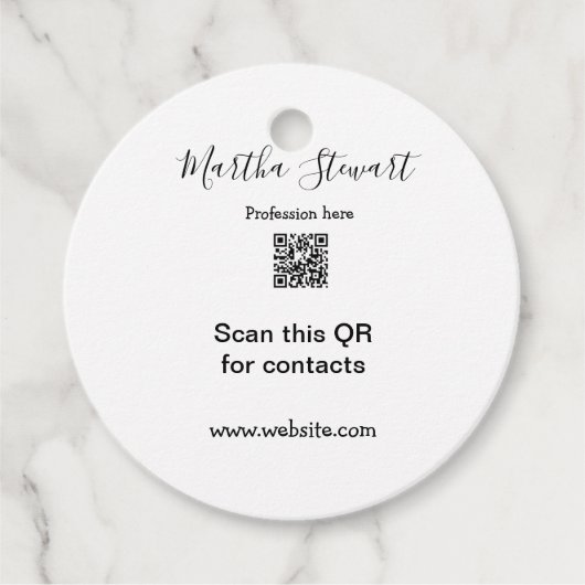 Profession add QR code details website company bus Bedankjes Labels (Voorkant)