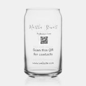 Profession add QR code details website company bus Blikvorm Glas (Achterkant)