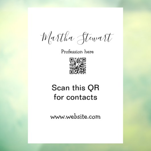 Profession add QR code details website company bus Raamsticker (Vel 3)