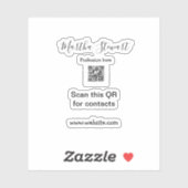 Profession add QR code details website company bus Sticker (Vel)