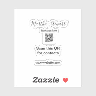 Profession add QR code details website company bus Sticker