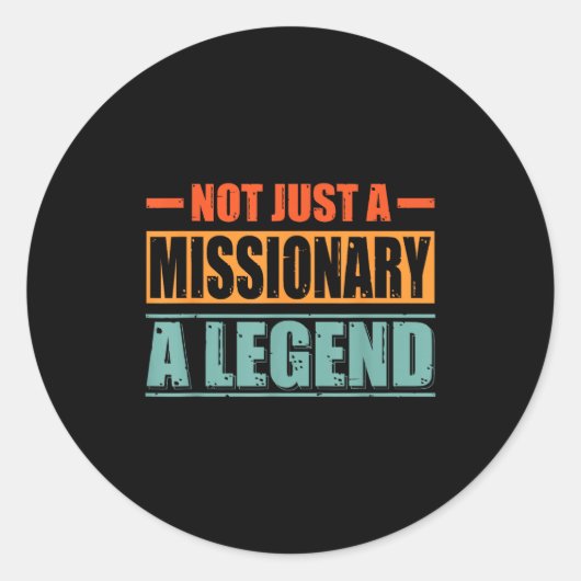Profession Quote Retro Missionary  Ronde Sticker (Voorkant)
