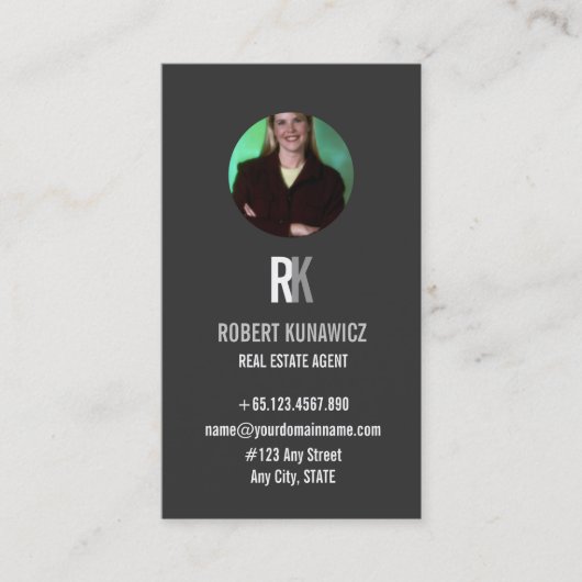 Professiona Real Estate Agent Photo Visitekaartje (Voorkant)