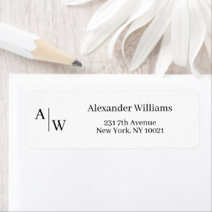 Professional 2 Monogram Naam Eenvoudig Basic Minim Etiket