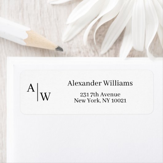 Professional 2 Monogram Naam Eenvoudig Basic Minim Etiket (Insitu)