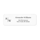 Professional 2 Monogram Naam Eenvoudig Basic Minim Etiket (Voorkant)