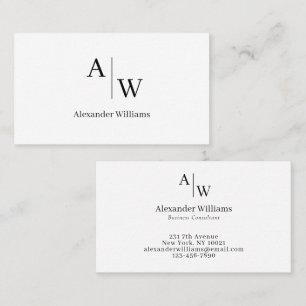 Professional 2 Monogram Naam Eenvoudig Basic Minim Visitekaartje