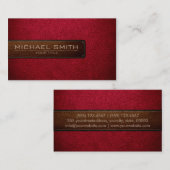 Professional Alabama crimson Leather Kijk Visitekaartje (Voorkant / Achterkant)