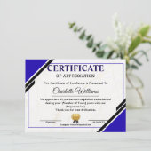 Professional Appreciation Certificate Informatiekaartje (Staand voorkant)