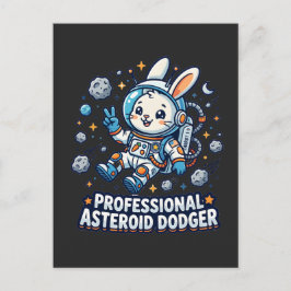 Professional Asteroid Dodger Bunny Briefkaart
