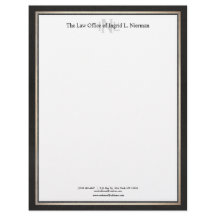 Professional Attorney Black White Gold Border