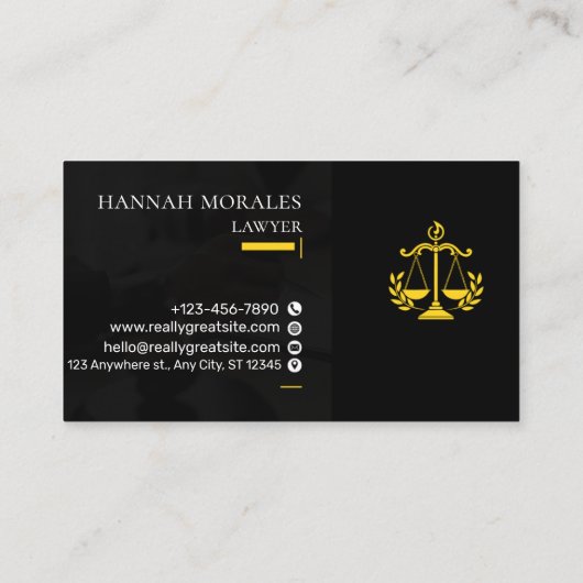 Professional Attorney Business Card | Lawyer  Visitekaartje (Achterkant)