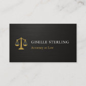 Professional Attorney Law Firm Metallic Black Gold Visitekaartje (Voorkant)